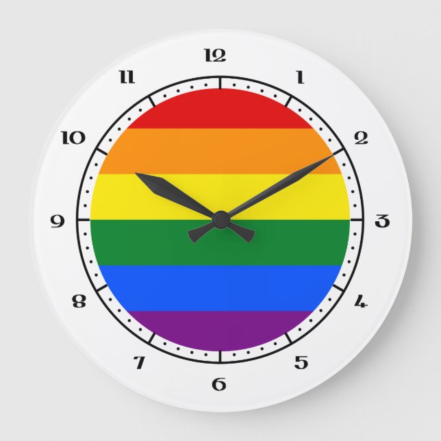 Relógio Grande Relógios de bandeira LGBT (Frente)