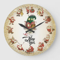 Reloj de Comparado com o Papá Noel y Felaño nuevo