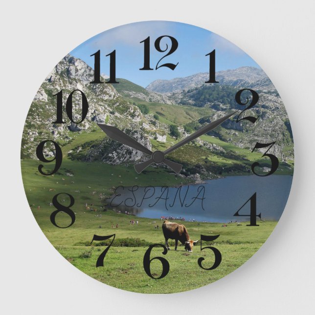 Relógio Grande reloj de Lâmpada de Lagos de Covadonga nas Astúria (Frente)
