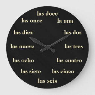 Relógio Grande Reloj - negro de Blanco Sobre