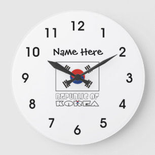 Relógio Grande República da Coreia e Bandeira da Coreia do Sul S