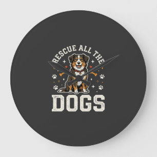 Relógio Grande Resgate Todos Os Cães Vintage Cão