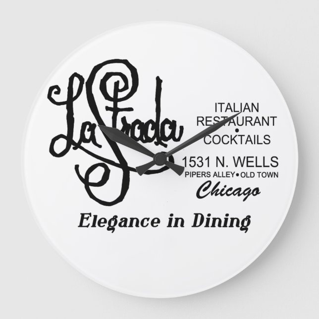 Relógio Grande Restaurante La Strada, Cidade Antiga, Chicago, IL (Frente)