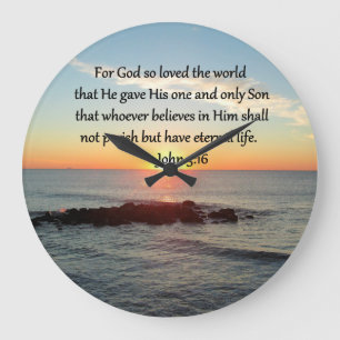 RELÓGIO GRANDE RETIRANDO JOHN 3:16 SUNRISE