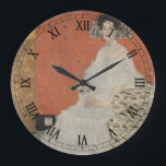 Relógio Grande Retrato de Fritza Riedler por Gustav Klimt<br><div class="desc">Retrato de Fritza Riedler (1906) por Gustav Klimt é uma pintura de retrato de arte vitoriana do simbolismo das artes plásticas. Fritza Riedler está sentada em uma cadeira de braço decorada com motivos dourados e prateados em forma de olho. Os quadrados ouro e prata repetem-se na parede de trás. Sobre...</div>