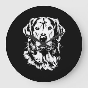 Relógio Grande Retrato de Golden Retriever Roupas Minimalistas