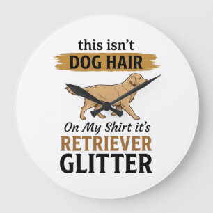 Relógio Grande Retriver Brilho Amante de Cão Engraçado Design Vin