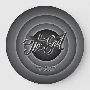 Relógio Grande Retro Movie Ending Screen  Wall Clock