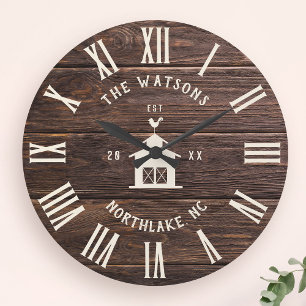 Relógio Grande Retro Russo Moderno Nome Personalizado da Família