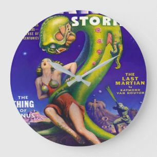 RELÓGIO GRANDE RETRO SCI FI PULP ILUSTRATION, 1940