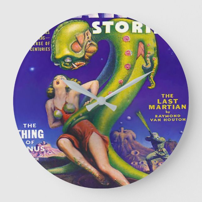 RELÓGIO GRANDE RETRO SCI FI PULP ILUSTRATION, 1940 (Frente)