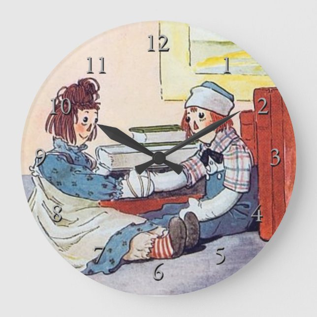 Relógio Grande Reunião Raggedy de Andy pela primeira vez (Frente)