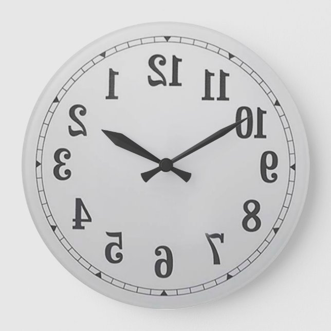 Relógio Grande Reverse Numbers Wall Clock (Frente)