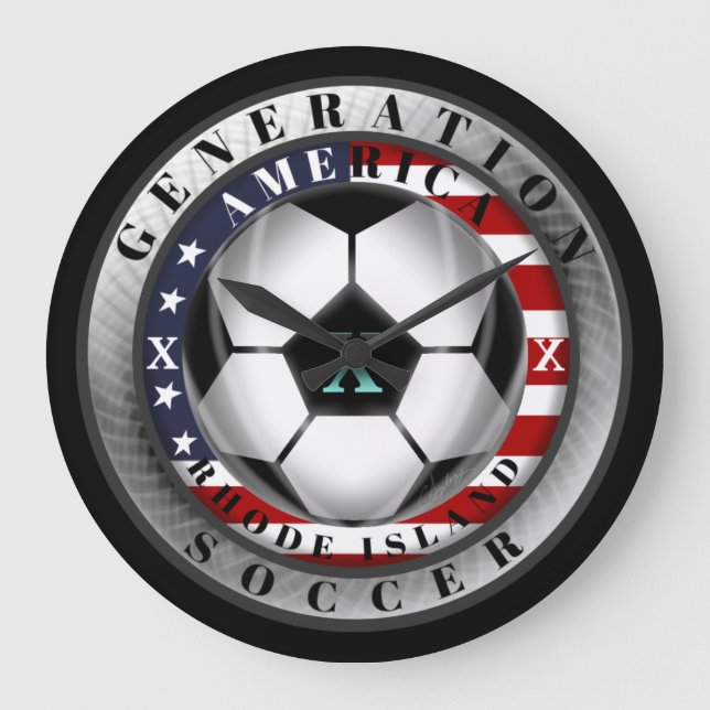 Relógio Grande Rhode Island State Generation X American Futebol (Frente)