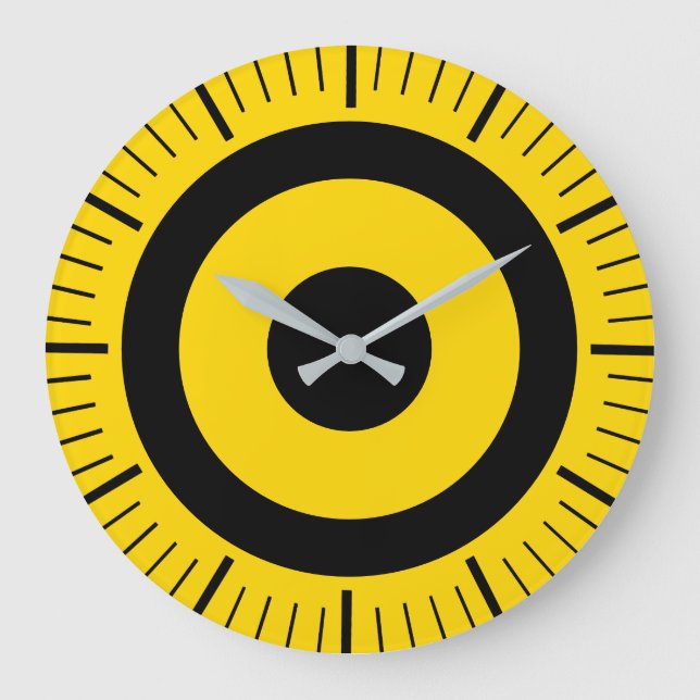 Relógio Grande Rico preto e Dourado Wall Clock sem números (Frente)