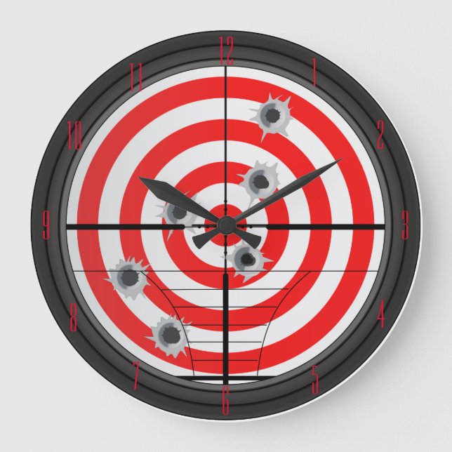 Relógio Grande Rifle Scope and Target Wall Clock (Frente)