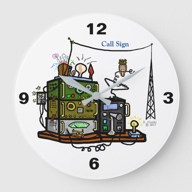 Relógio Grande Rigs Wall Clock com Sinal de Chamada (Frente)