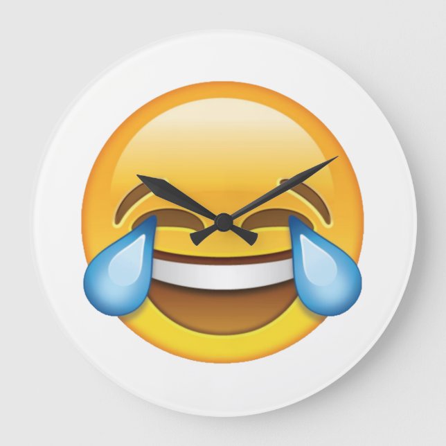 Relógio Grande Rindo de Lágrimas de Choro de Joy emoji (Frente)