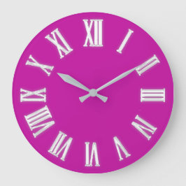Relógio Grande Rman Clock Silver Cinza Pink Fuchsia Minimal