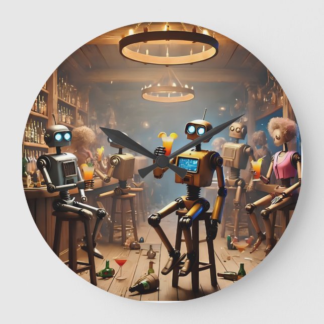Relógio Grande robots having fun in a bar (Frente)