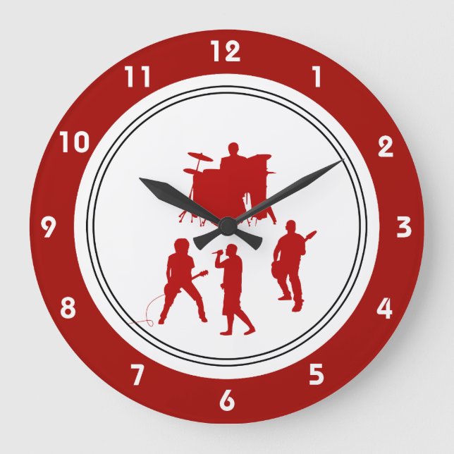Relógio Grande Rock Wall Clocks (Frente)
