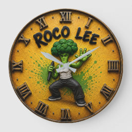 Relógio Grande Roco Lee Funny Broccoli Martial Arts