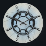 Relógio Grande Roda Náutica Vintage para Navegação<br><div class="desc">Adicione um toque náutico à sua decoração.</div>