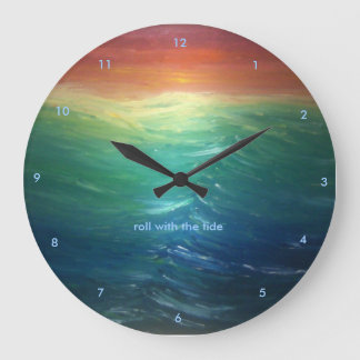 Relógio Grande "Rolar com a maré" Wall Clock