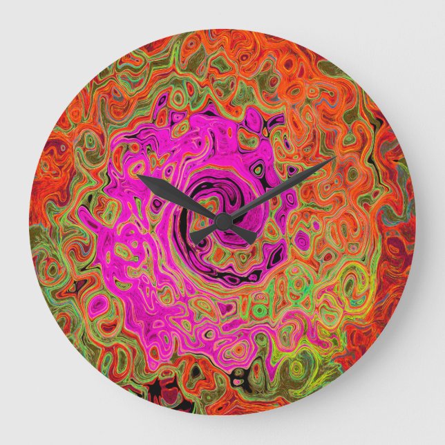 Relógio Grande Rolo Líquido Retro-Líquido do Abstrato do Groovk R (Frente)