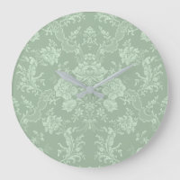Romântica Chic Floral Damask-Sage Verde