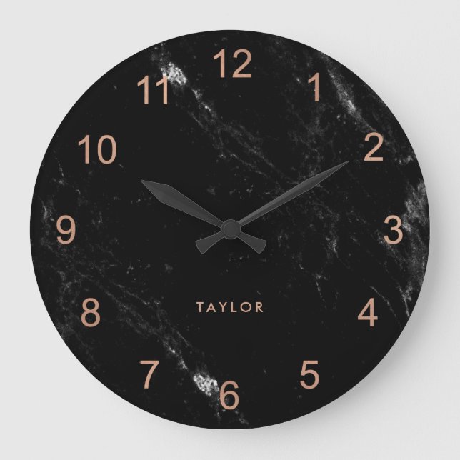 Relógio Grande Rosa de aparência Dourada do brilho moderno e márm (Frente)