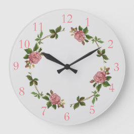 Relógio Grande Rosa de Vintagem Rosa Elegante