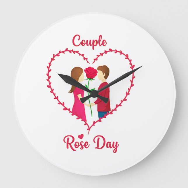Relógio Grande "Rosa Romântico Dia 2025 🌹 💑 | Blossomas De Amor (Frente)