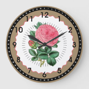 Relógio Grande Rosa Rosa Rosa Vintage