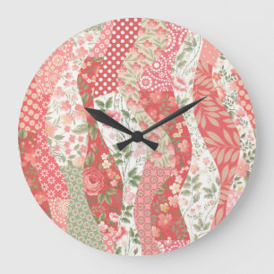 Relógio Grande Rosas de patch: design de padrão uniforme.