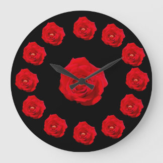 Relógio Grande Rosas vermelhas