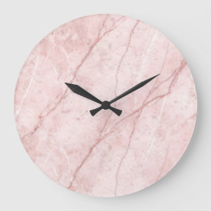 Relógio Grande Rose Marble Orgânico Blush Rosa Empolvilhado 