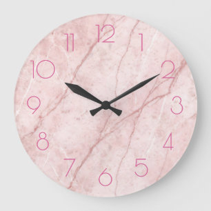 Relógio Grande Rose Marble Orgânico Blush Rosa Empolvilhado 