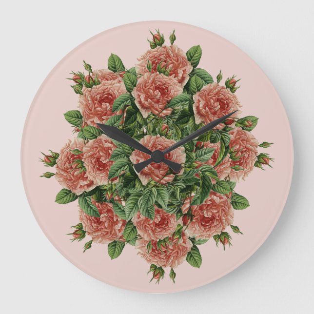 Relógio Grande Rose Roses Rosen bouquet – Rosenbouquet (Frente)