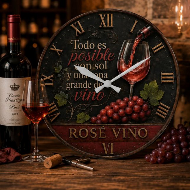 Relógio Grande Rosé Spanish Wine  (Criador carregado)