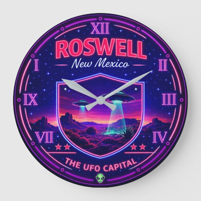 Relógio Grande Roswell New Mexico UFO  (Frente)