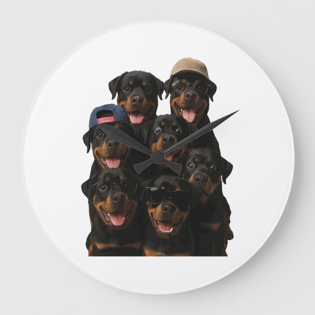 Relógio Grande Rottweiler (Frente)