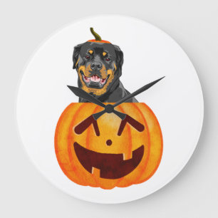 Relógio Grande Rottweiler Halloween