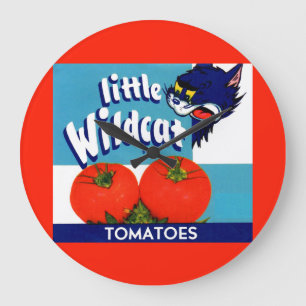 Relógio Grande Rótulo da caixa de tomate Wildcat