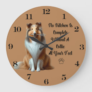 Relógio Grande Rough Collie Clock