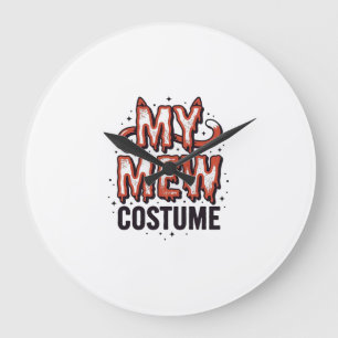 Relógio Grande Roupa engraçada de gato miando para o Halloween co