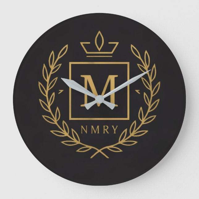 Relógio Grande "Royal NMKY Emblem – Monogram M Crest Design" (Frente)