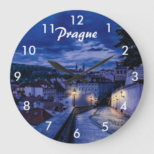 Relógio Grande Rua da noite na Bolsa de laptop de Praga