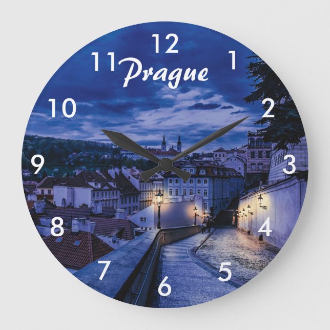 Relógio Grande Rua da noite na Bolsa de laptop de Praga (Frente)