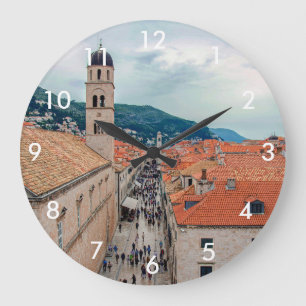 Relógio Grande Rua principal de Dubrovnik, Croácia